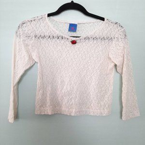 Vtg 90s White Lace Sheer Second Skin Form Fitting Cami Top, SM